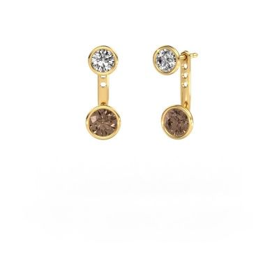 Boucles d'oreilles Halle 585 or jaune diamant brun 2.40 crt