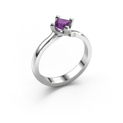 Verlobungsring Dewi Square 950 Platin Amethyst 4 mm