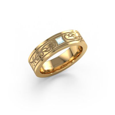 Men's ring Matijs 585 gold aquamarine 3 mm