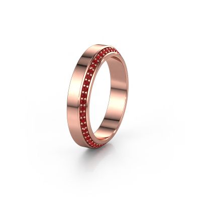 Wedding ring WH2106L14C 585 rose gold ruby ±0.16x0.09in