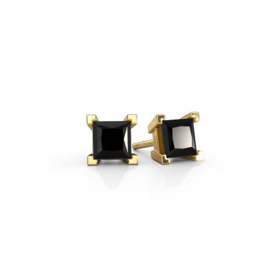 Clous d'oreilles Ariane 585 or jaune diamant noir 1.80 crt