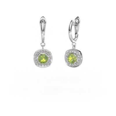 Drop earrings Marlotte 1 585 white gold peridot 5 mm