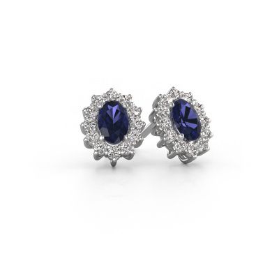Earrings Margien 585 white gold sapphire 6x4 mm