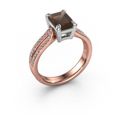 Verlobungsring Antonia eme 2 585 Roségold Rauchquarz 8x6 mm