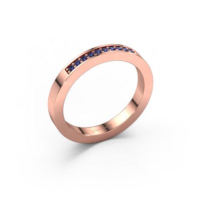 Stackable ring Loes 3 585 rose gold sapphire 1.3 mm