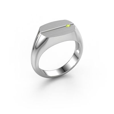 Bague pour homme Stijn 950 platine péridot 2 mm