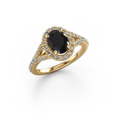 Verlobungsring Kimber OVL 585 Gold Schwarz Diamant 1.862 crt