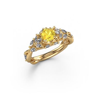 Engagement ring Samantha RND 585 gold yellow sapphire 5 mm