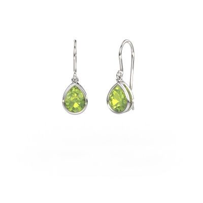 Earrings Lavon PER 585 white gold peridot 8x6 mm