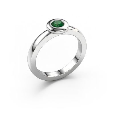 Ring Iris 585 white gold emerald 4 mm