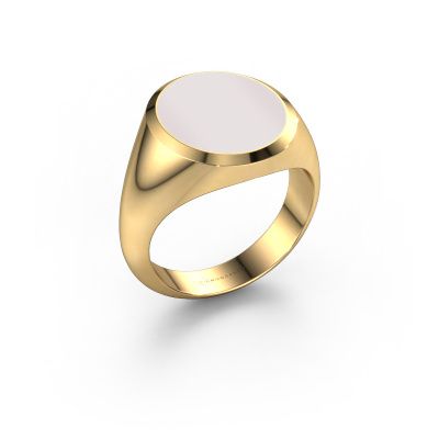 Chevalière Herman 5 585 or jaune nicolo rouge 15x13 mm