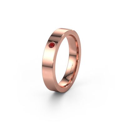 Bague de mariage WH0101L14BP 585 or rose rubis ±4x2 mm