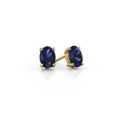 Clous d'oreilles Sam OVL 585 or jaune saphir 7x5 mm