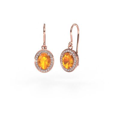 Pendants d'oreilles Latesha 585 or rose citrine 7x5 mm