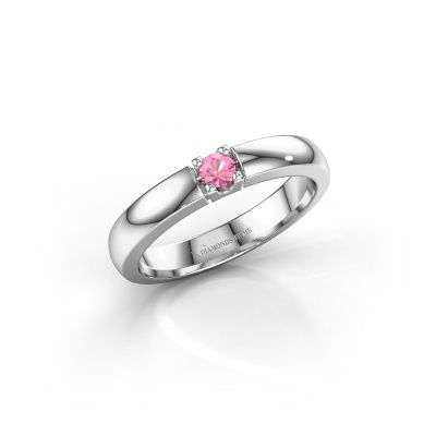 Ring Rianne 1 950 platina roze saffier 3 mm