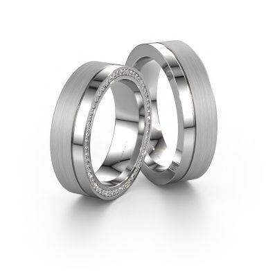 Eheringe set WH0313LM16BPM ±6x2 mm 14 Karat Weißgold Diamant 0.29 crt