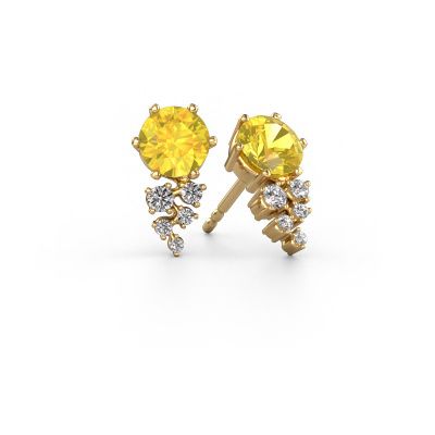 Boucles d'oreilles Royce 585 or jaune saphir jaune 6 mm