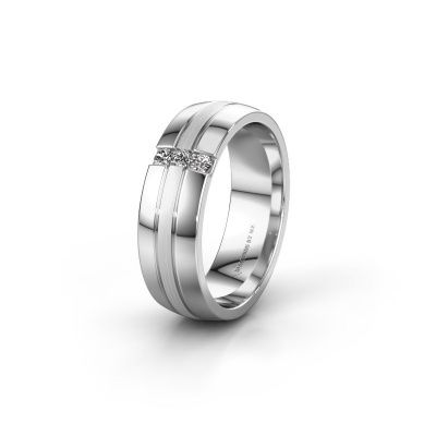 Trouwring WH0426L26A 585 witgoud lab-grown diamant ±6x1.7 mm