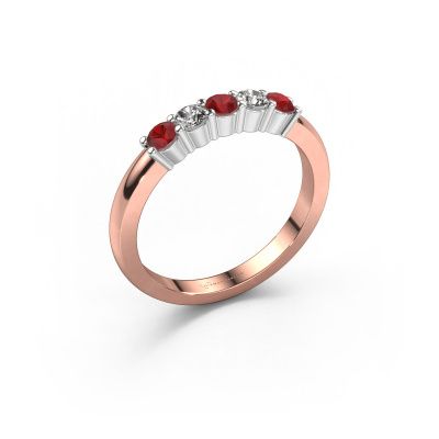 Ring Yasmin 5 585 rose gold ruby 3 mm