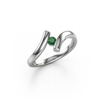 Ring Amy 585 white gold emerald 4 mm