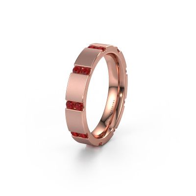 Weddings ring WH2132L14BM 585 rose gold ruby ±4x2.2 mm