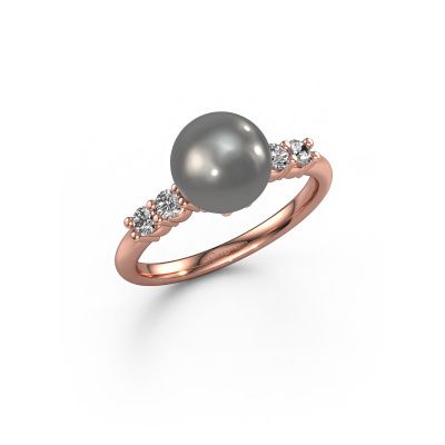 Ring Cecile 585 Roségold Grau Perl 5 mm