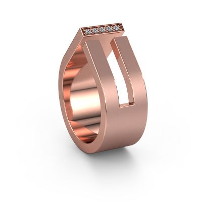 Weddings ring WH2090L19C 585 rose gold zirconia ±0.39x0.09in