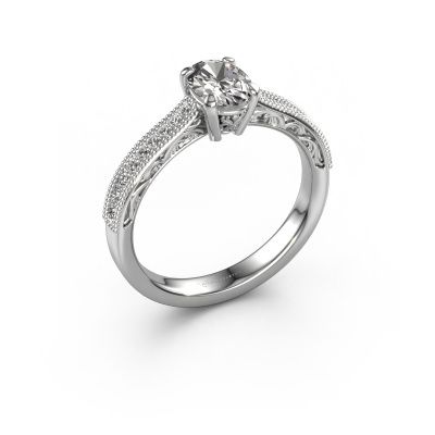 Engagement ring Shonta OVL 950 platinum lab grown diamond 0.834 crt