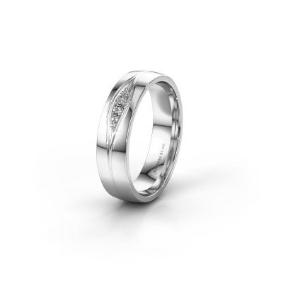 Wedding ring WH0133L25AP 585 white gold diamond ±5x1.7 mm