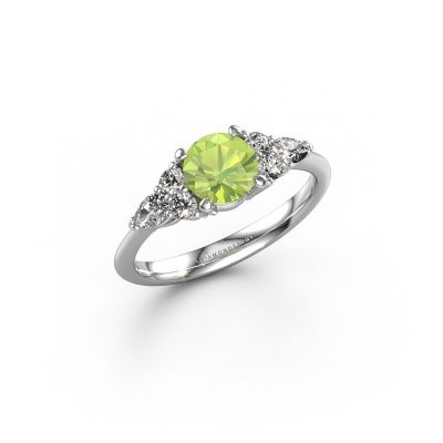 Engagement ring Melani RND 585 white gold peridot 6 mm