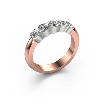 Bague Lotte 5 585 or rose zircone 3 mm