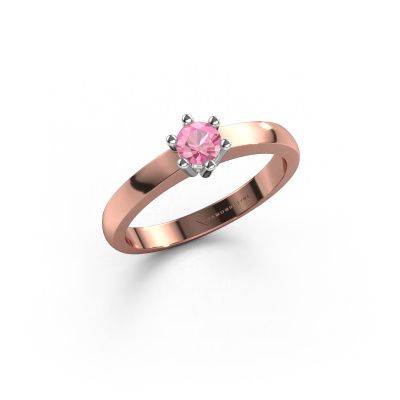 Verlobungsring Luna 1 585 Roségold Pink Saphir 3.7 mm