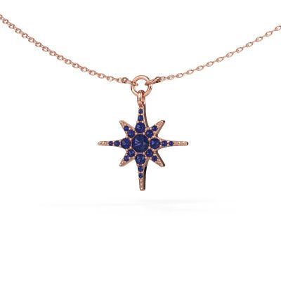 Necklace Star 585 rose gold sapphire 3 mm