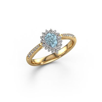 Engagement ring Tilly per 2 585 gold blue lab grown diamond 6x4 mm
