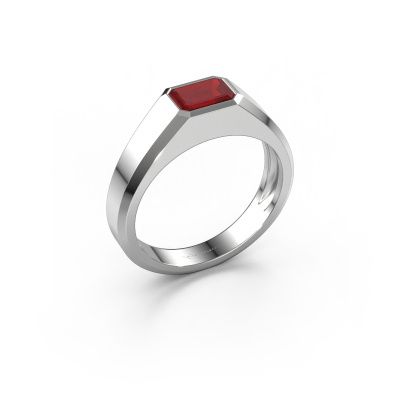 Men's ring Dylan 1 950 platinum ruby 7x5 mm
