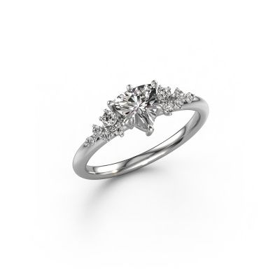 Ring Royce TRI 585 white gold custom diamond 6 mm