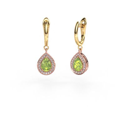 Drop earrings Ginger 1 585 rose gold peridot 7x5 mm