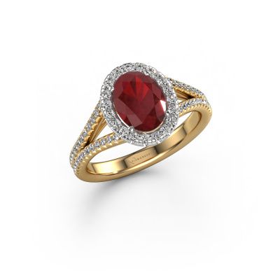 Engagement ring Verla ovl 2 585 gold ruby 8x6 mm