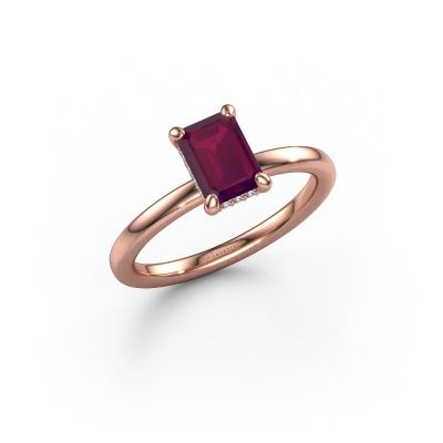 Engagement ring Simone EME 2 585 rose gold rhodolite 7x5 mm