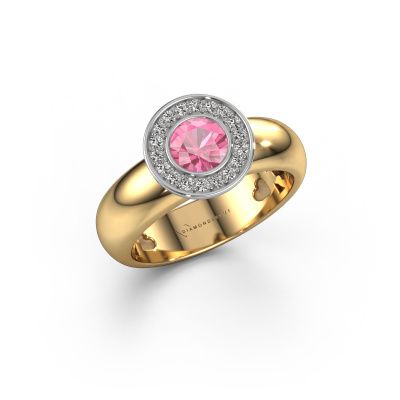 Ring Anna 585 goud roze saffier 5 mm