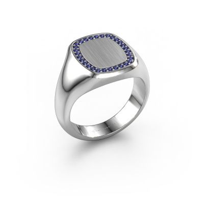 Men's ring Floris Cushion 3 950 platinum sapphire 1.2 mm