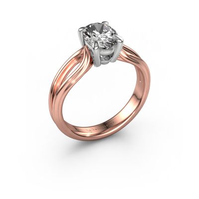 Engagement ring Antonia ovl 1 585 rose gold zirconia 8x6 mm