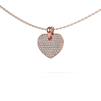 Pendant Heart 5 585 rose gold lab-grown diamond 0.402 crt