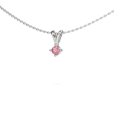 Pendant Jannette 585 white gold tourmaline pink 4 mm