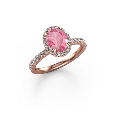 Verlobungsring Miranda ovl 585 Roségold Pink Saphir 8x6 mm