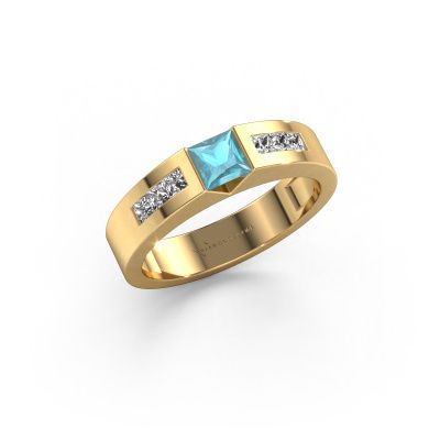 Engagement ring Arlena 2 585 gold blue topaz 4 mm
