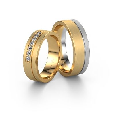 Eheringe set WH0312LM16AM ±6x1.7 mm 14 Karat Weißgold Diamant 0.03 crt