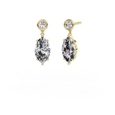 Drop earrings Lacey MRQ 585 gold lab grown diamond 6.60 crt