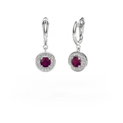 Drop earrings Ninette 1 950 platinum rhodolite 5 mm