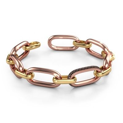 Lien bracelet maillons Harmony 2 15 585 or rose diamant noir